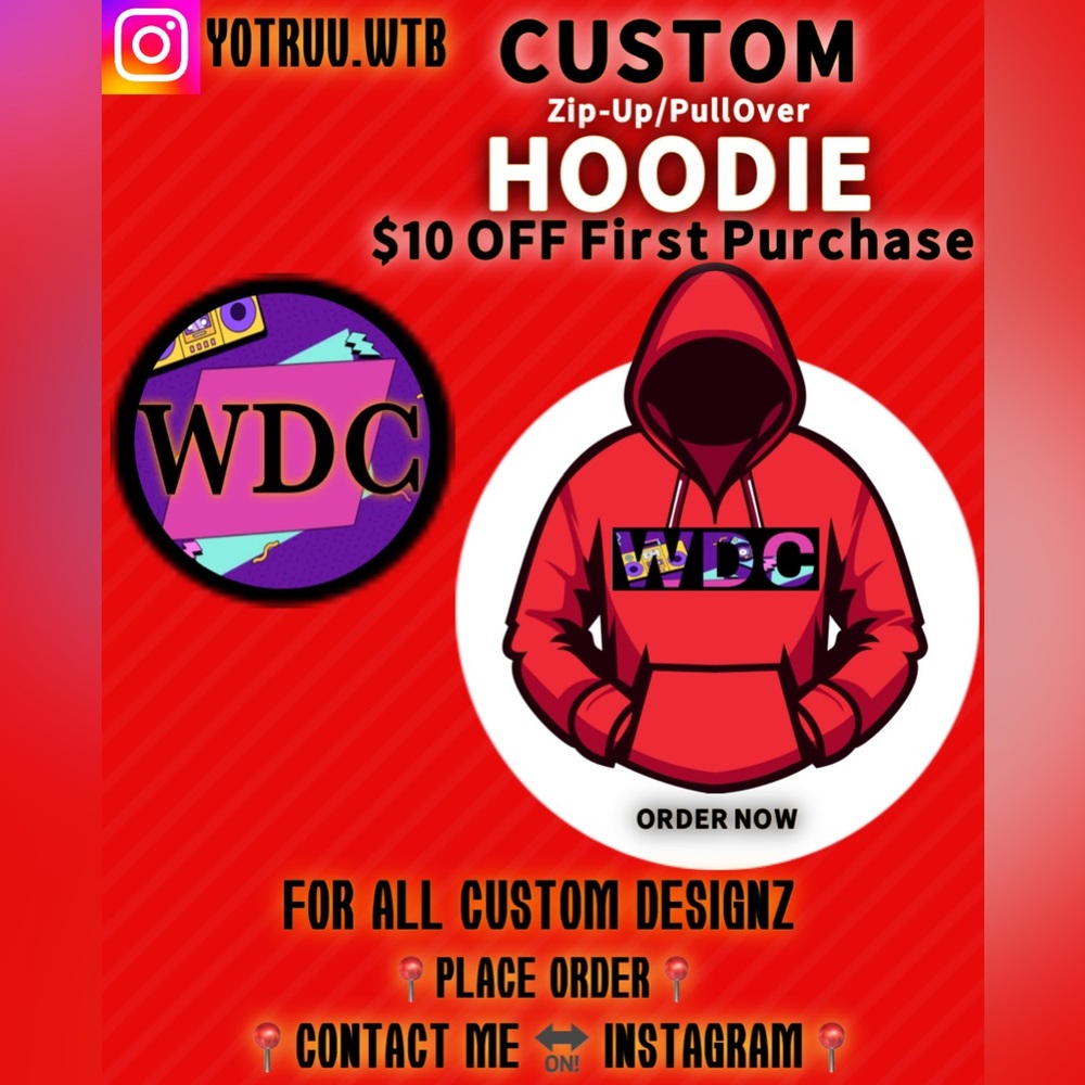 WDC Red Hoodie for Men